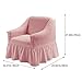 GARVALON Recliner Sofa Cover Stretch Fabric Slipcover All-Around Elastic with Skirt for Single Seat Pink Couch Chair Upholstery