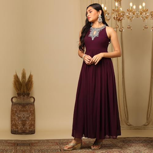 Image of Globus Women Ethnic Dress (GS567480 Purple XS)