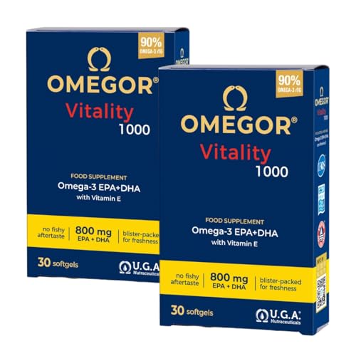 Omega 3 Olio di Pesce con 535mg EPA e 268mg DHA - Omega3 Puro e Super Concentrato Certificato IFOS 5 Stelle - 30 cps (2 Confezioni)