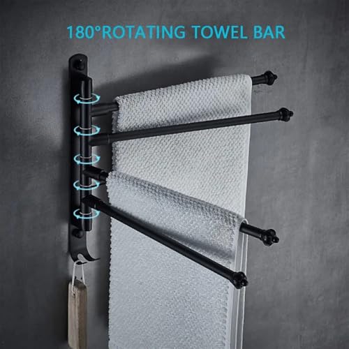 Support de barre pivotant haut de gamme en acier inoxydable noir mat - 3