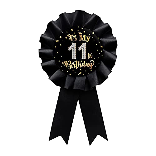 Pin's 11th Birthday en fer blanc pour sublimer la tenue d'anniversaire des enfants