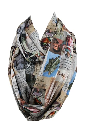 Etwoa Michelangelo Illustrations Design Infinity scarf Circle scarf Loop Scarf2
