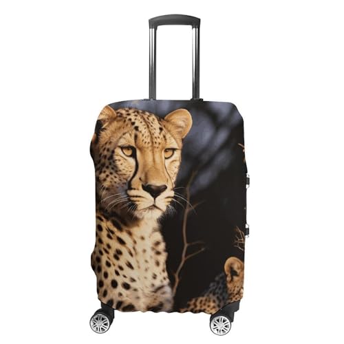 Wild Animal Leopard Travel Luggage Cover Elastic Washable Suitcase Cover Dustproof Anti-Scratch Suitcase Protector Fits 19-32 Inch Luggage, L