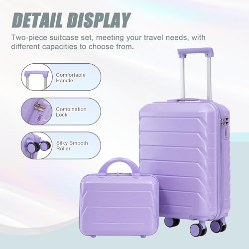 Image of Hardshell Luggage, Lightweight Durable ABS Suitcase with Spinner Wheels, 14 /20 Inch
