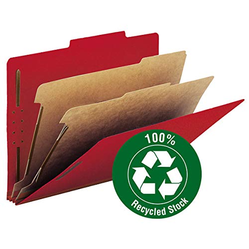 Universal Six-Section Manila Classification Folders - Letter Size, 2 Expansion, 2 Dividers, 6 Fasteners, 10/Box