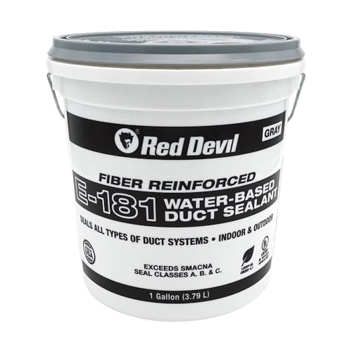 Red Devil 0841EX E-181 Duct Seal Fiber Reinforced Water Based Duct Sealant 1 Gallon Gray Made in USA