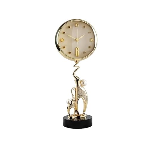 S5b8W3g7 Mantel Clocks High-grade Creative Crystal Tabletop Clock Living Room Decorations Desk Pendant Decorate(White)