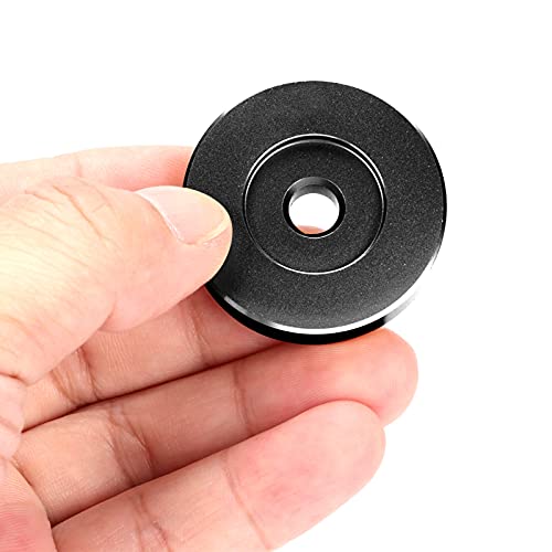 Ouitble Schallplatten Adapter 45 U/min Plattenspieler Adapter Aluminium Schwarzer Klemmadapter für Meisten Großen Loch Schallplatten (Schwarz)