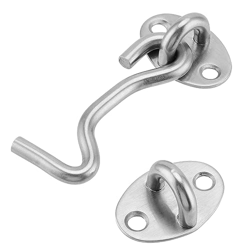 HEIHAK 8 Pack Cabin Hook and Eye Latch, 75mm/3Inch Stainless Steel Door Latch Hook and Eye Latch - Image 3