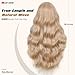 WIGNEE 26 Inch Long Curly Wavy Wig for White Women Synthetic Middle Part Honey Blonde Hair Wig Glueless with Bangs Natural Hairline Looking Wear and Go for Daily/Cosplay/Halloween