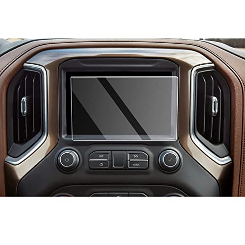 Image of CDEFG for 2019 2020 2021 Silverado 1500 Infotainment 3 Car Touchscreen Navigation Touch Screen Protector, HD Clear Tempered Glass 9H Scratch Resistance (8IN)