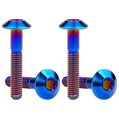 Titanium M4 M5 M6 Button Torx Head Bolt Screw (Burnt Blue, M6x35mm)