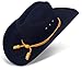 Western Express Classic Felt Finish Cowboy Hat - Cattleman Style with Cavalry Hat Band | Cowboy & Cowgirl Hats for Men and Women Black