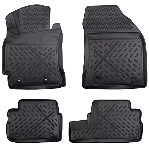 Elmasline Lot de tapis en caoutchouc design 3D pour Toyota AURIS (II) à partir de 2012 | Bord extra haut de 5 cm