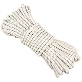 Material & Umweltfreundlich: Hergestellt aus 100% natürlicher Baumwolle. Dieses Makramee-Handwerksseil ist biologisch abbaubar, 100% umweltfreundlich. Verdrehtes Baumwollseil hängt die Gegenstände fester im Vergleich zu herkömmlichen Schnüren, einfach zu bedienen, leicht zu lösen für Knoten.