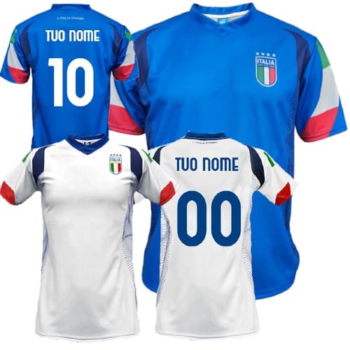 PELUSCIAMO Maglia Calcio Italia 24 Personalizzata con Nome e Numero
