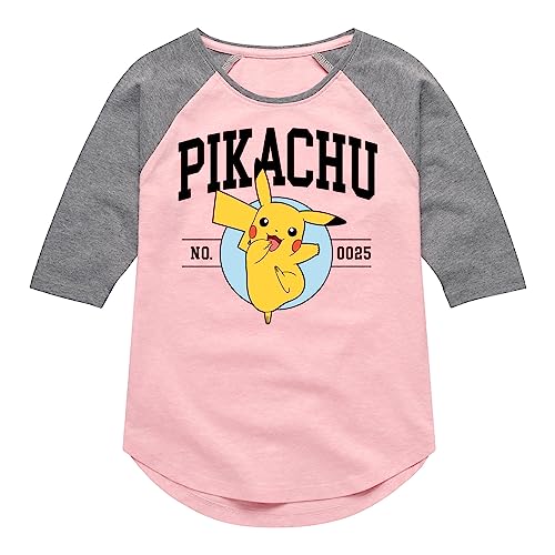 HYBRID APPAREL - Pokémon - Pikachu Collegiate - Youth Girls Raglan Graphic T-Shirt