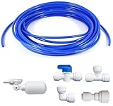 Water Filter Float Ball Valve,or Coffee Maker AutoFill Kit Filtered Water Auto Refill DIY Kit Coffee Machine Water Line Kit Direct Water Line Plumbing Kit (16 feet tubing+4 Connector)