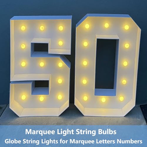 Globe String Lights Battery Operated 11.9Ft Marquee Letter Lights 12 LED Light Bulbs with Timer, Indoor Outdoor G40 String Light for Party Bedroom Marquee Letters Numbers Christmas Camping Decor - Image 6