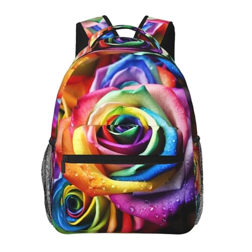 Sac à dos ordinateur portable rose arc-en-ciel pour voyage et loisirs