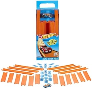 Hot Wheels BHT77 - Track Builder Pack z pojazdem, tor wyścigowy dla samochodów zabawek od 4 lat