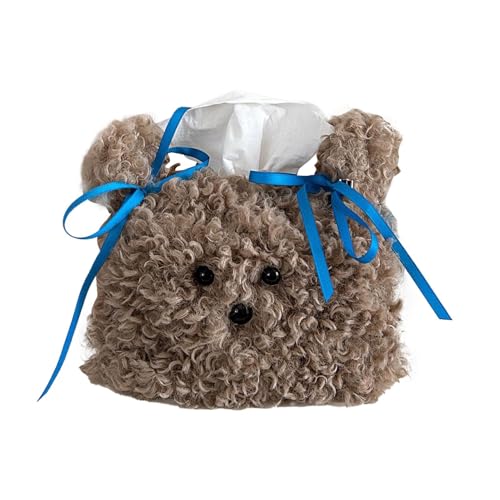 Tissue Box Cover, Cartoon Plush Dog Shape Tissue Dispenser, Soft Decorative Home Desk Decor, Comfortable Car Accessory, Perfect for Café, Restaurante, Hotel, Hostel, Adding Charm