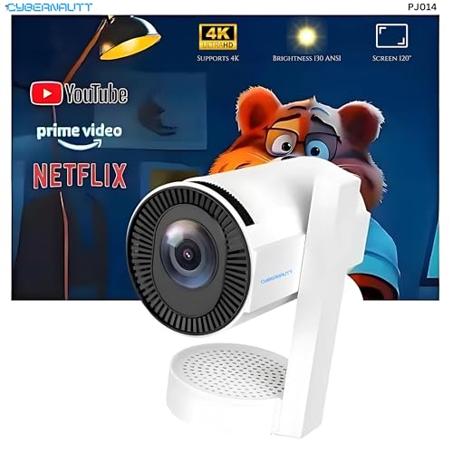 Image of Xuga - Cybernautt Series PJ014 1080P Full HD Smart Projector with 4K Support | Autokeystone | 12500 Lumens | Android | 60-120 inch Screen | WiFi 6 | Bluetooth | 5 Watt Speaker | Wireless Screen Mirroring