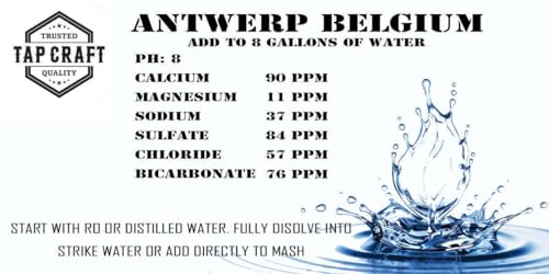 TAPCRAFT - Water Conditioning Packets for Homebrewing - Specific Regions and Styles (Antwerp Belgium) - Brew Your Own Beer at Home - The Perfect Water for Your Beer Mash