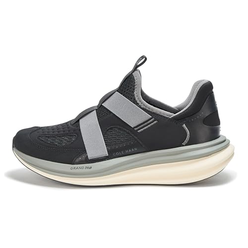 Cole Haan Cole Haan Men's Original Grand Quadstar Monk Strap Running Sneakers, Black/Qiet Shade/Ivory, 7.5-W US