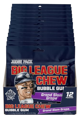 Image of New! Big League Chew JUDGE Pack- Grand Slam Grape | Pack of 12 Bags (2.12oz Each)