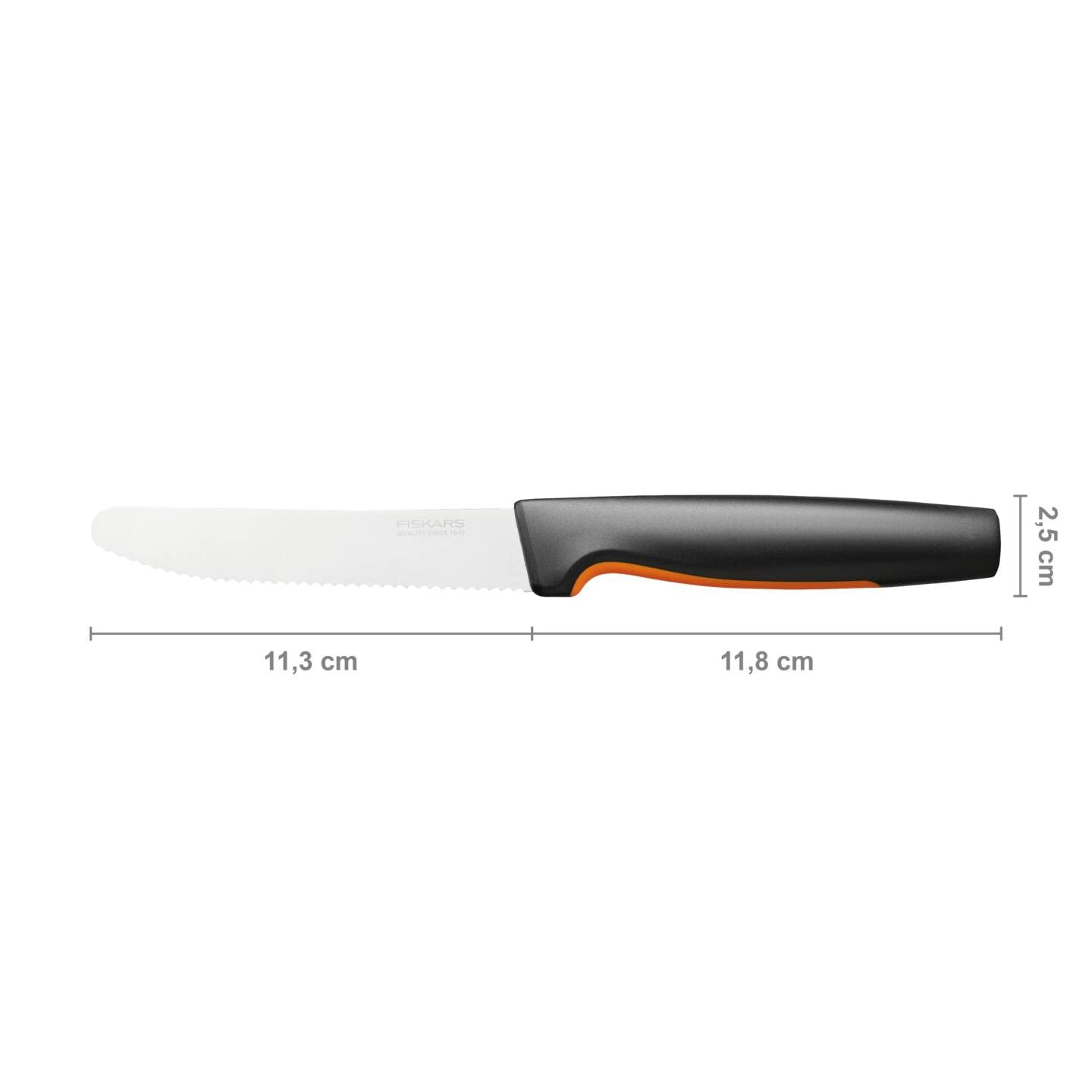 Fiskars Set de 5 Couteaux de Cuisine, Functional Form | Inclus: Couteau de Chef (grand), Couteau à Légumes, Couteau à Tomates, Inox Japonais/Plastique, 1057558