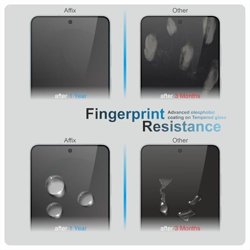 Image of Affix 2 Pack for Privacy Samsung Galaxy S26 Tempered Glass, Screen Protector Guard with Easy Fix Installation Tool, 9H Hardness Shatterproof, HD Clear Scratch Resistant