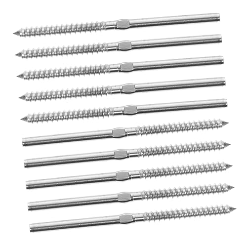 Generic フェンス用ステンレスラグネジ10個セット ? デッキ手すりケーブル固定に適した金属金具、木材取り付け簡単