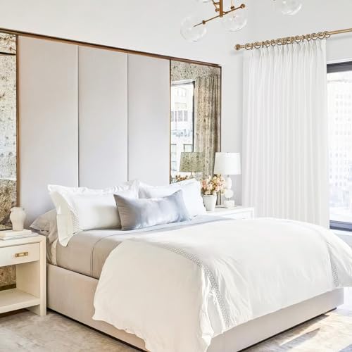 Neutral White Linen Curtains 96 Inches Long for Living Room,Pinch Pleated with Heading Tape Hooks Light Filtering Semi Sheer Lightweight Curtains for Bedroom 96 Length 8ft Two Pages Set by Topfinel - Image 7