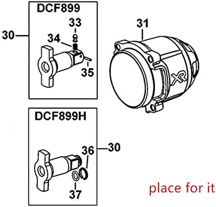 Miniatura 4 de N880093 N415874 N4158745 Reemplazo del conjunto de yunque para DeWALT DCF899 DCF899B DCF899M1 DCF899P1 DCF899P2