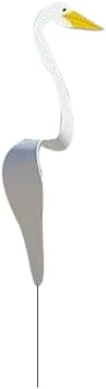 JTLB Swirl Bird Wind Sculpture Decorations Garden, Yard, Outdoor Pool, Fountain, Patio with Pleasant Breeze Movement, Handmade Art Ornaments Made of Aluminium, 40 x 15 x 24 cm White-1