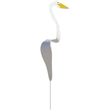 JTLB Swirl Bird Wind Sculpture Decorations Garden, Yard, Outdoor Pool, Fountain, Patio with Pleasant Breeze Movement, Handmade Art Ornaments Made of Aluminium, 40 x 15 x 24 cm White-1