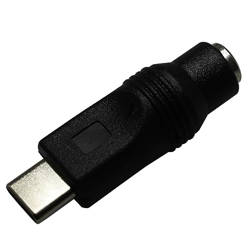 Adaptador USB a DC de 5 piezas, USB tipo C macho a DC 5.5x2.1mm hembra miniatura 6