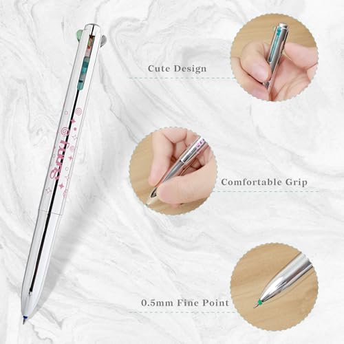 6 bolígrafos retráctiles 4 en 1 tinta gel de colores 0.5 mm miniatura 3