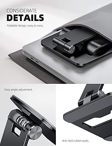 [ 𝙐𝙥𝙜𝙧𝙖𝙙𝙚𝙙] Aluminum Stable Large Base Phone Stand Holder For Desk, Superb Surface Craftsmanship, Portable Cell Phone Dock, Compatible With Iphone And 4-10'' Cellphone And Tablets #TOP5