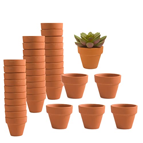 36 Pieces of Small Mini 2 inch Clay Flower pots Cactus Succulent Nursery pots with Drainage Holes Suitable for Indoor/Outdoor Succulent Plants Crafts Wedding Favor