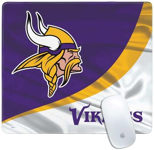 Skinit Extra Large Gaming Mouse Pad - Officially Licensed NFL Minnesota Vikings Distressed Design with Stitched Edges, Waterproof, Non-Slip Rubber Base, Desk Mat for Keyboard & Mouse