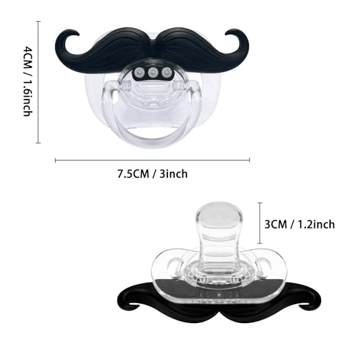 Image of Funny Baby Pacifiers,Mustache Pacifiers 0-18 Months for Babies,Mustache Binky,Gift for Newborns,Infants,Toddlers,Baby Boys,BPA Free(Mustache Pacifiers)