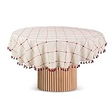 Design Élégant et Intemporel : Dotée d’un design sobre et raffiné, cette nappe s’intègre parfaitement à tous les styles de décoration, qu'ils soient modernes, rustiques ou classiques. Parfaite pour embellir votre table lors d'événements spéciaux ou pour un usage quotidien.