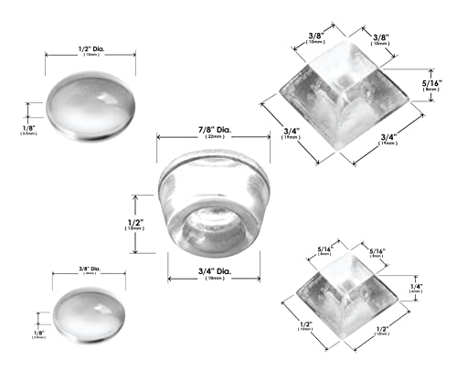 Slipstick Premium Adhesive Clear Bumper Pads 48 Piece Variety Pack, Round And Square Rubber Feet For Electronics, Cutting Boards, Cabinet Stoppers, Drawers, Furniture, Noise Damper Surface Protectors #TOP6