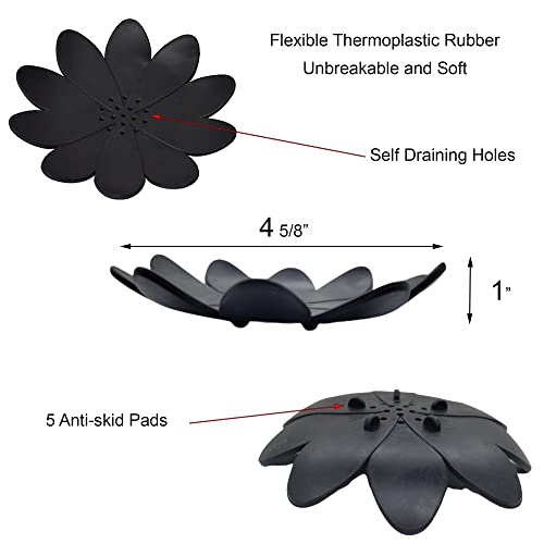 Evideco 6455110 Bath Soap Dish Cup Water Lily Solid Blue, 4.80" L X 4.80" W X 0.11" H #TOP3