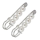 Hauptfarbe: Silber MagiDeal 2 Stücke Sicherheitsnadel Broschennadeln für Schmuck- und Handarbeiten Unisex Mode Schmuck