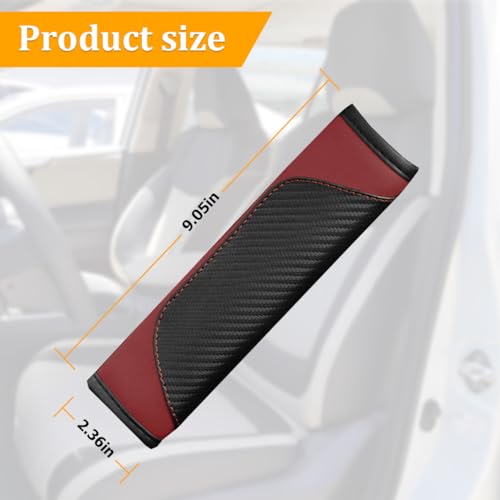 Image of Osilly 2PCS Car Seat Belt Cover, Carbon Fiber Seatbelt Shoulder Protection, Soft Car Seat Belt Strap Cushion Protect Your Neck and Shoulder, Car Accessories Seat Belt Pad for Car Truck (Wine Red)