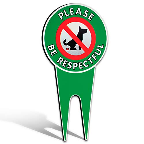 Extra Large No Pooping Dog Signs for Yard | Dog Stake for Yard Pick Up After Your Dog Sign | No Dog Poop Signs for Yard | Aluminum, Pk1, 7.5