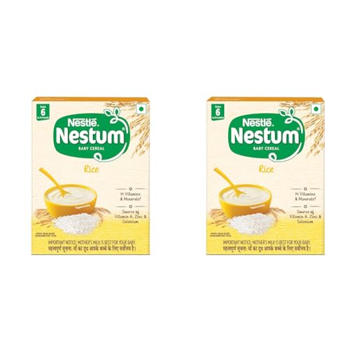 Image of NESTUM Baby Cereal - From 6 to 12 months, Rice, 300g Bag-in-Box Pack (Pack of 2)